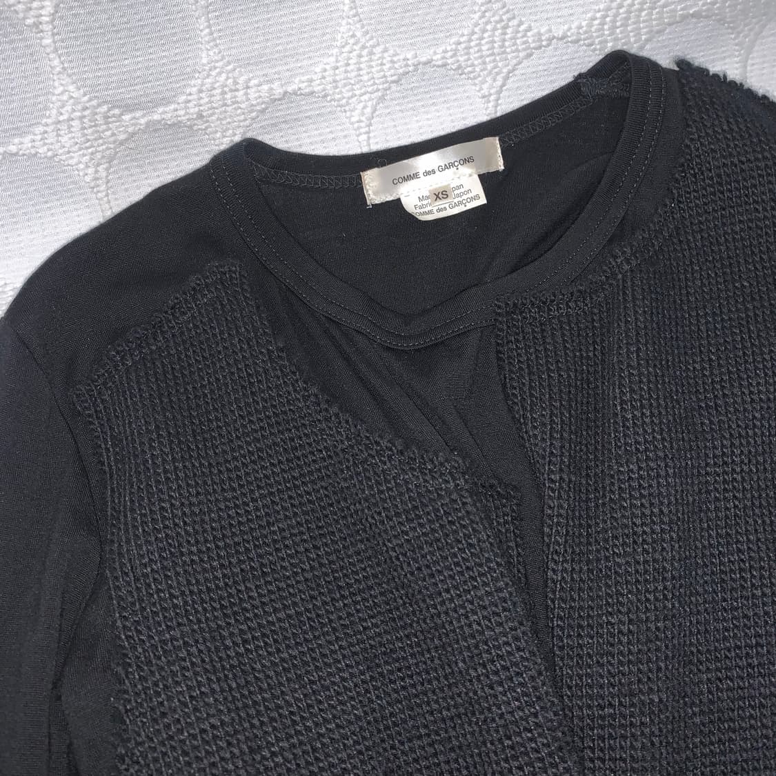 comme des garçons울 니트 배색 긴팔 상품이미지5