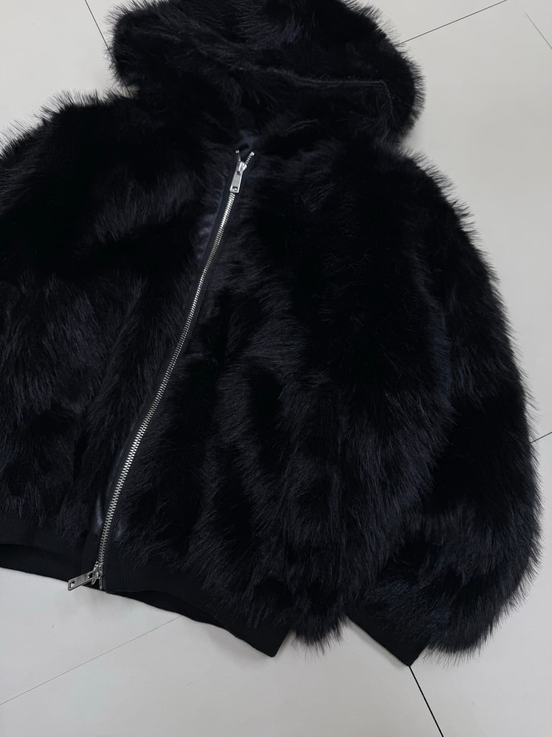 빈티지 후드 퍼 가죽 자켓 상품이미지2