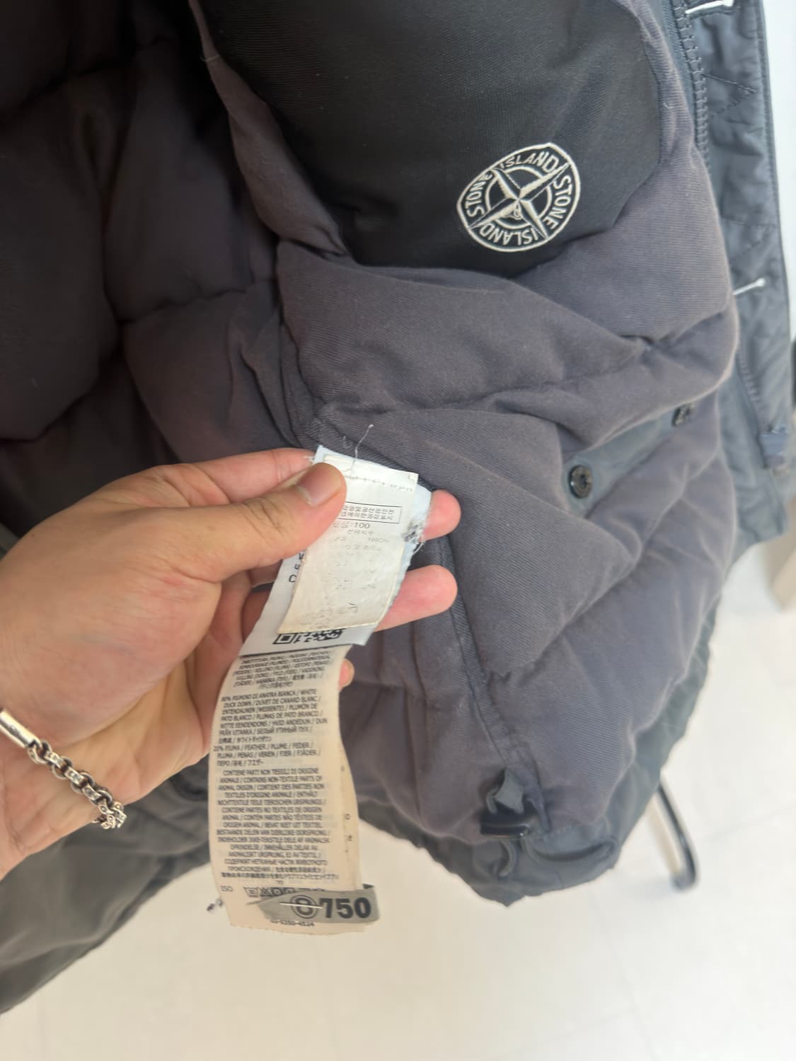 [백화점판, L] 스톤아일랜드 마이크로 랩 다운패딩 카키 그레이 상품이미지6