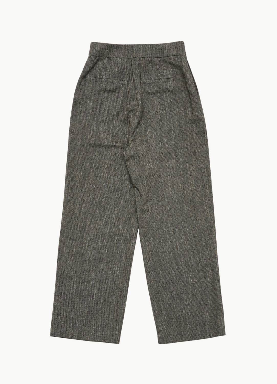 아모멘토 트위드 투 턱 와이드 팬츠 차콜 24FW 상품이미지5