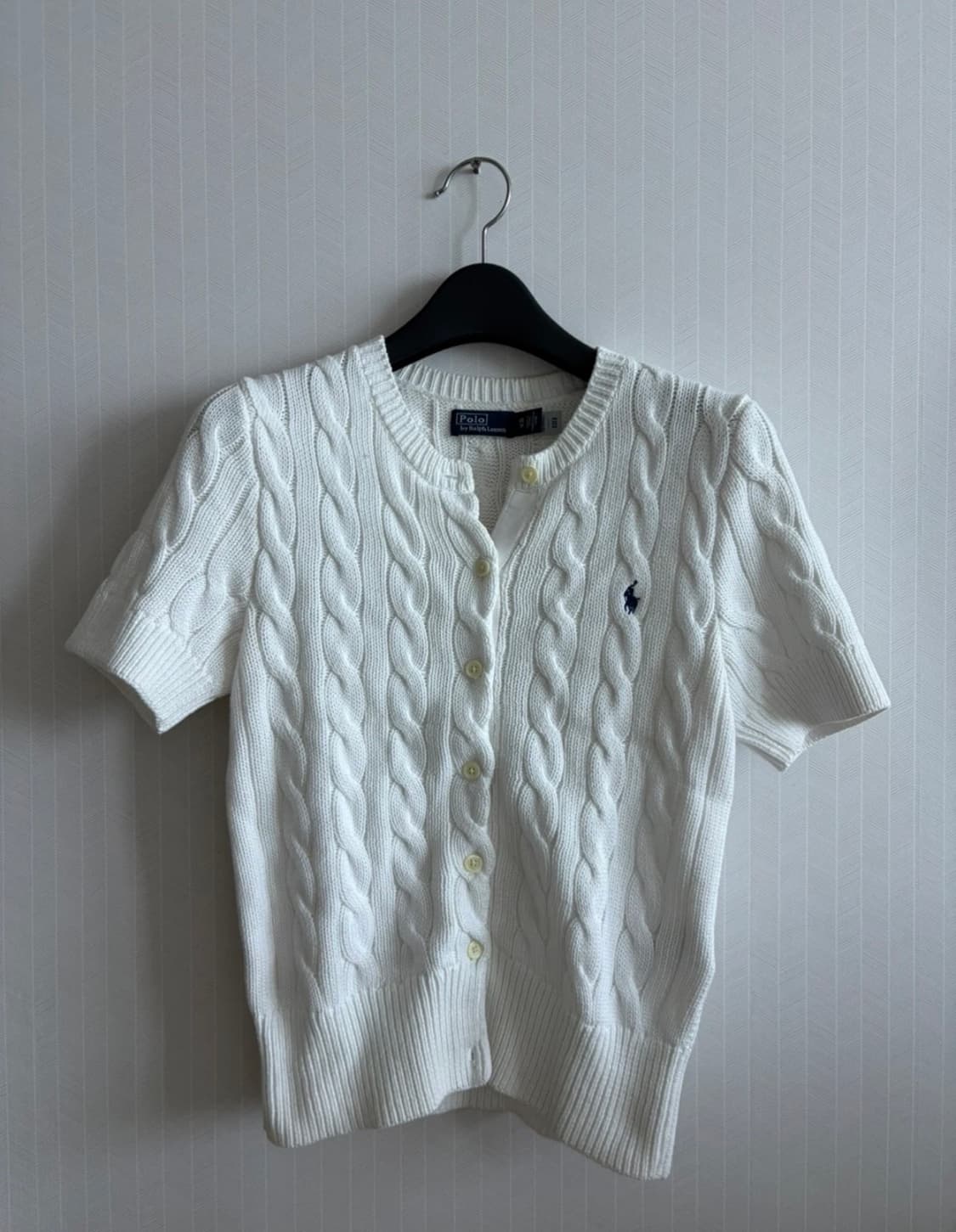 폴로 랄프로렌 케이블 니트 숏슬리브 가디건 상품이미지1