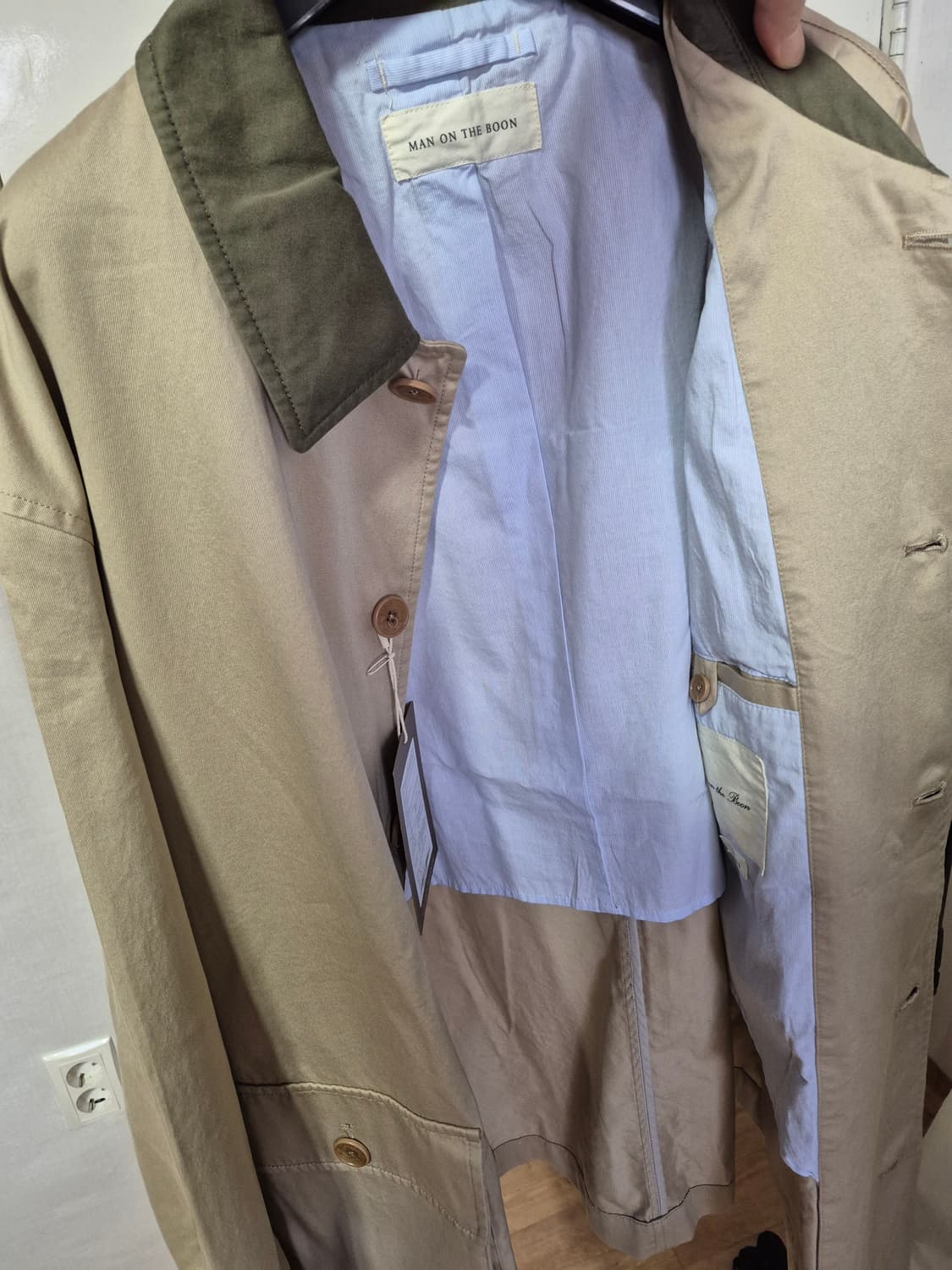 25SS 맨온더분 배색 칼라드 코튼 하프 자켓  상품이미지5