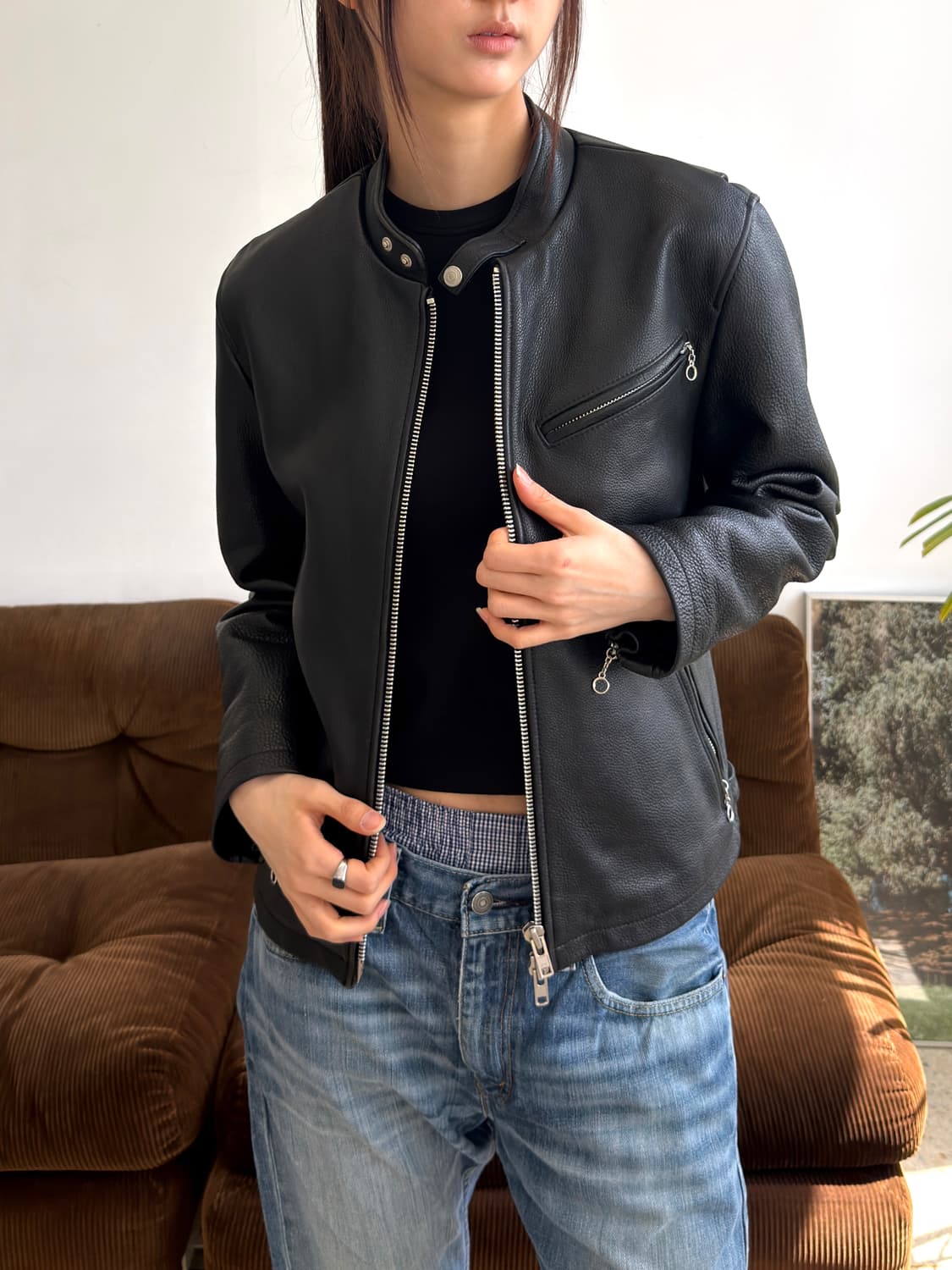 싱글 라이더 레더 자켓 상품이미지7