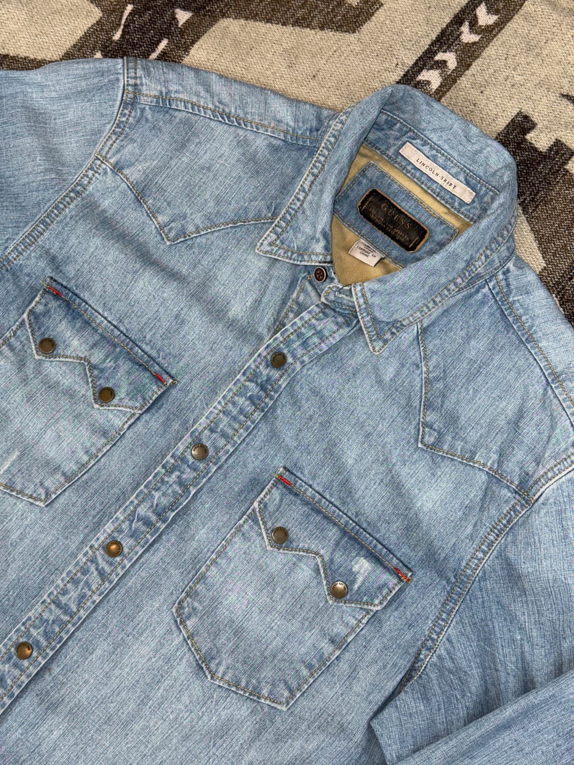 GUESS LINCOLN 데님 웨스턴 셔츠 상품이미지3