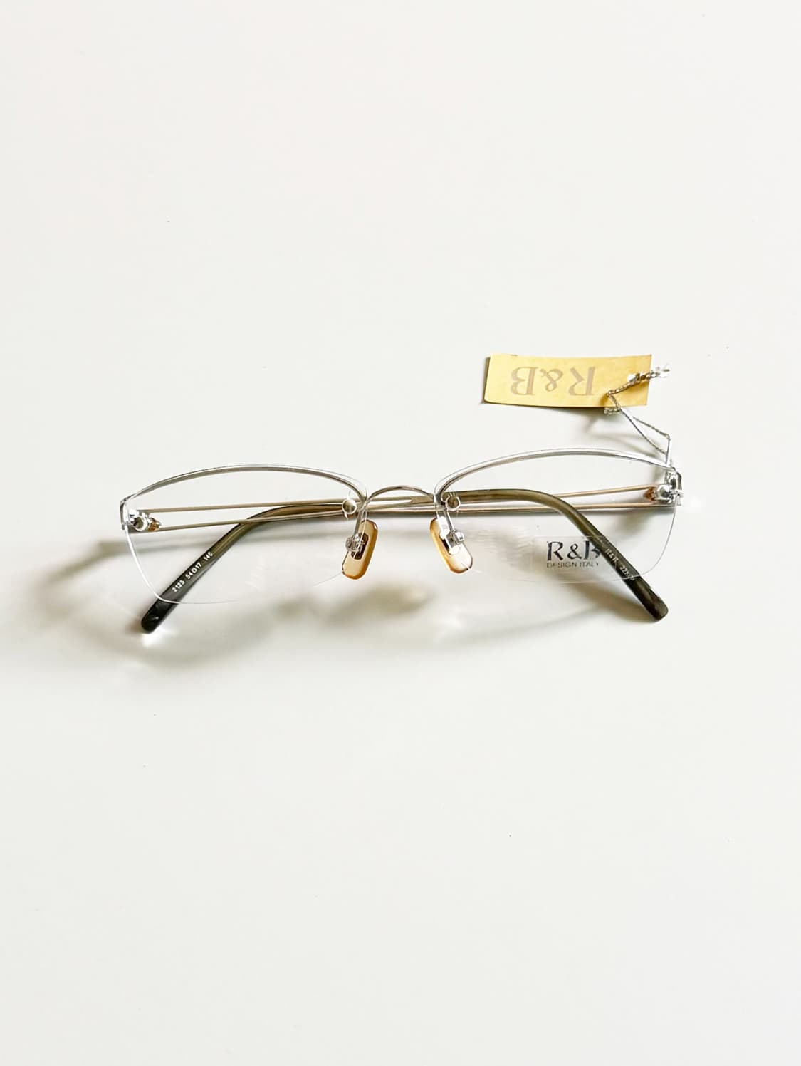 R&B EYEWEAR 실버 무테 스퀘어 메탈 빈티지 안경 상품이미지1