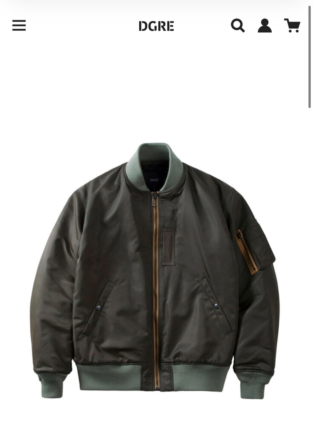 디그레 MA-1 NYLON FLIGHT JACKET DARK OLIVE 상품이미지1