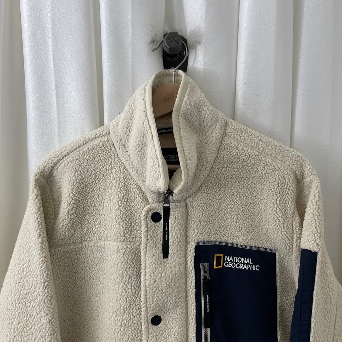 내셔널지오그래피 아이보리 롱 후리스 자켓 상품이미지4