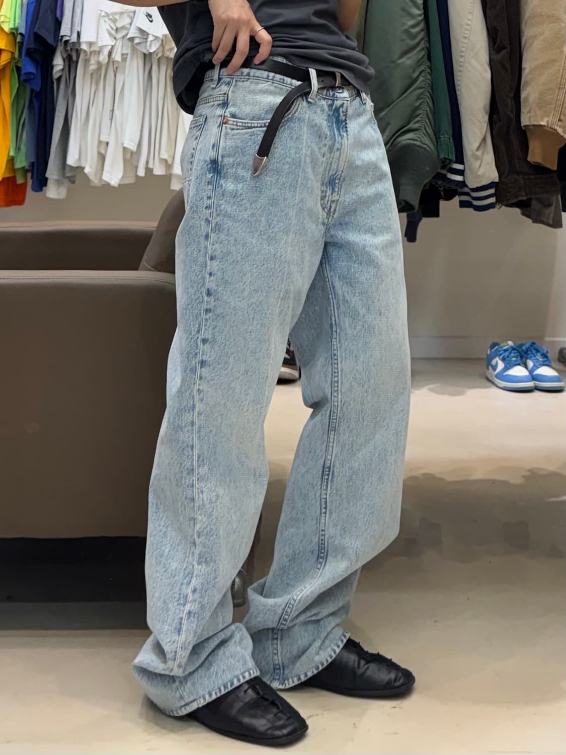 아워레가시 70s 컷 블리치 크리즈 데님 팬츠 상품이미지6