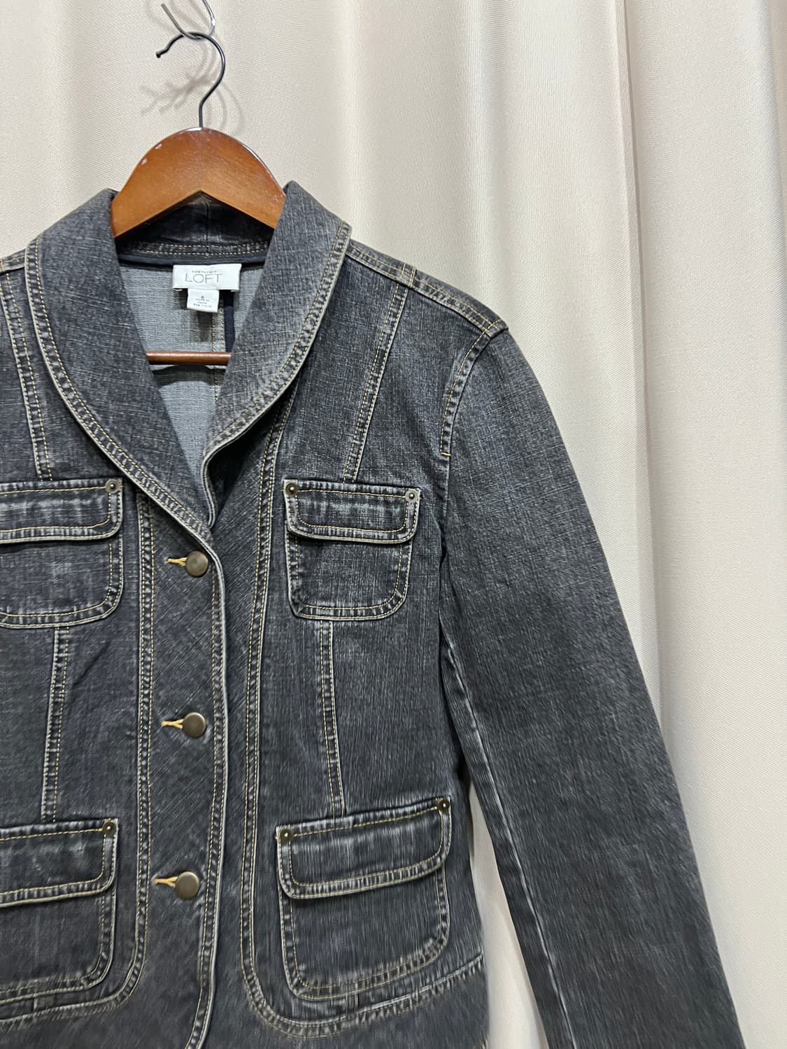 빈티지 여성 숄카라 데님 블레이저 자켓  상품이미지3