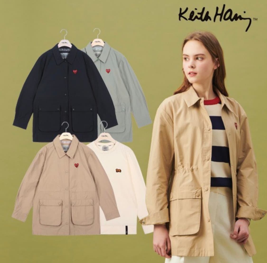 키스해링 간절기 트렌치 자켓 상품이미지9