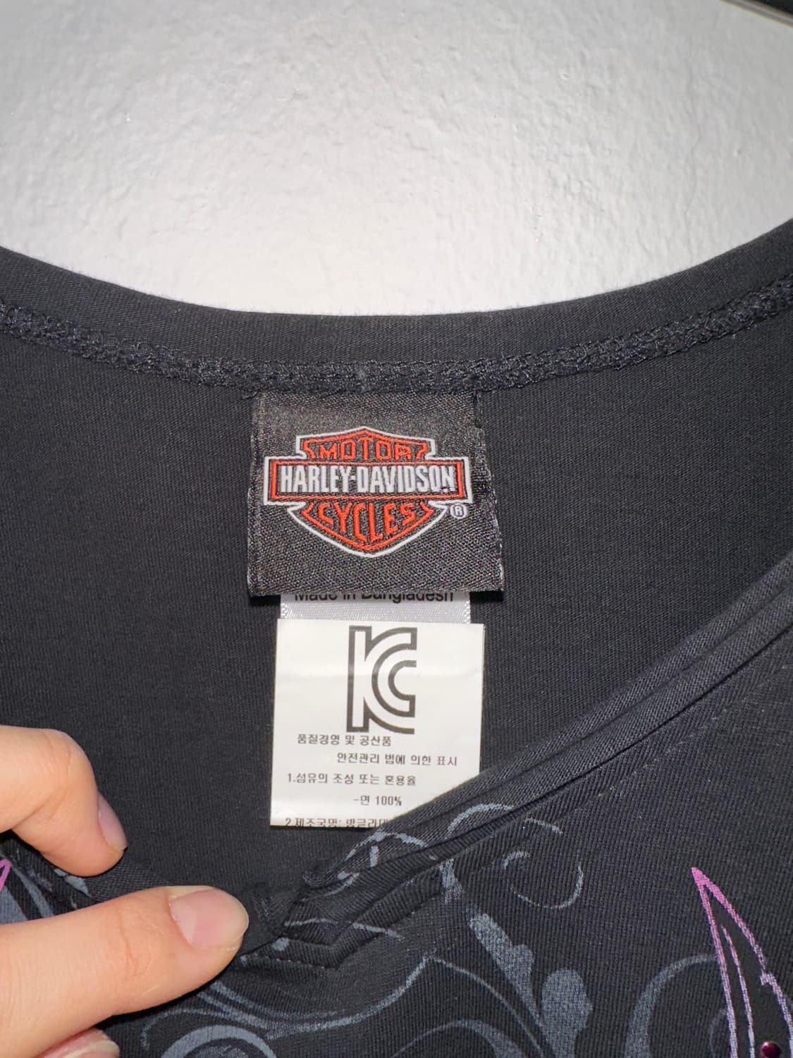 Harley davidson 할리데이비슨 블랙 퍼플 큐빅 반팔티셔츠 상품이미지4