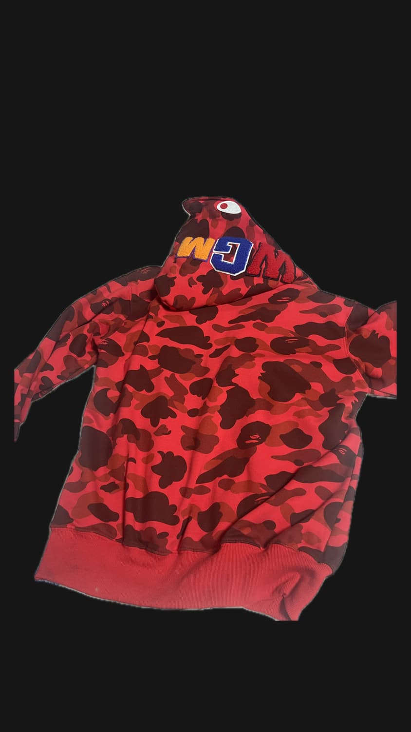 베이프 레드 후드집업 상품이미지2