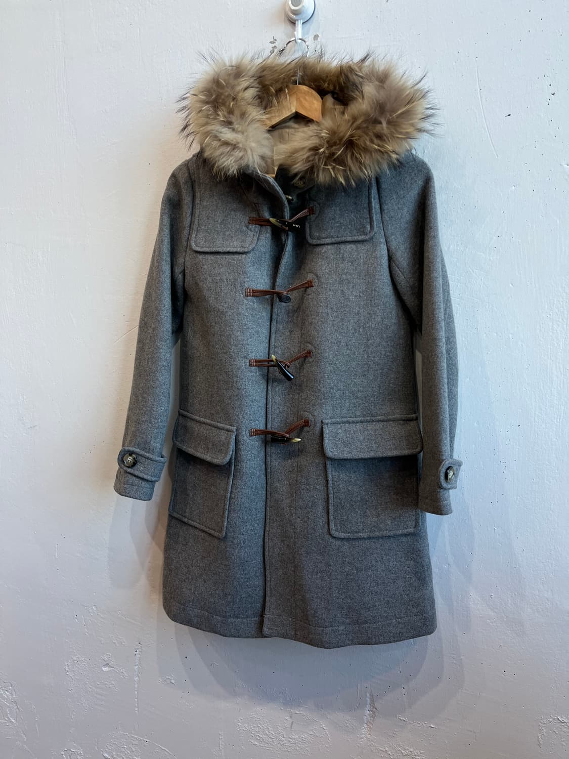 빔즈 라쿤퍼 울 더플 코트 우먼즈 상품이미지1