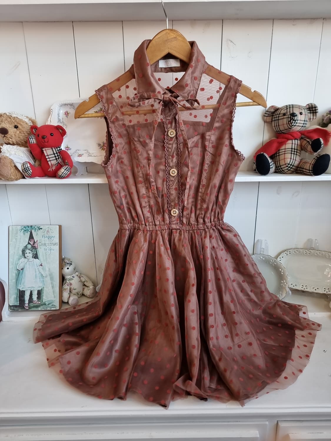 LIZ LISA(리즈리사)초콜릿 도트 시스루 원피스 상품이미지1