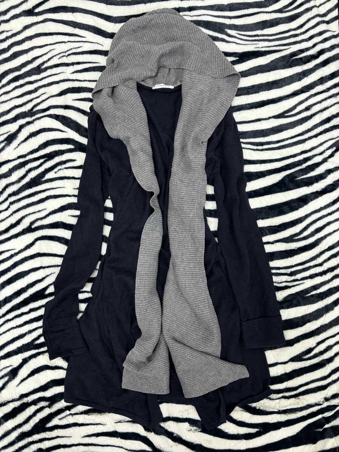 Grey Hoodie Cardigan Layered Navy Cardig 상품이미지6