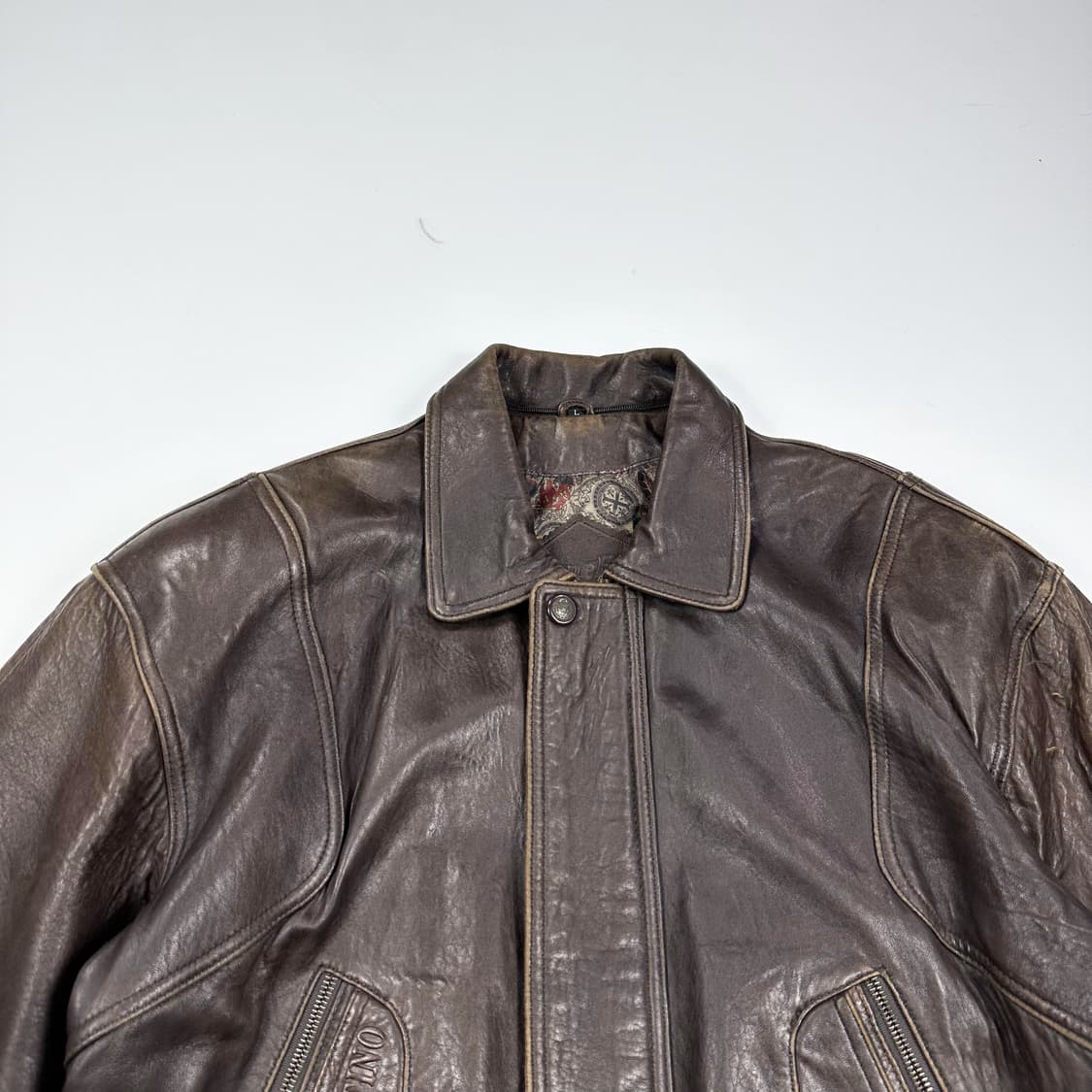 VTG 빈티지 a2 양가죽 블루종 자켓 브라운 M 상품이미지2