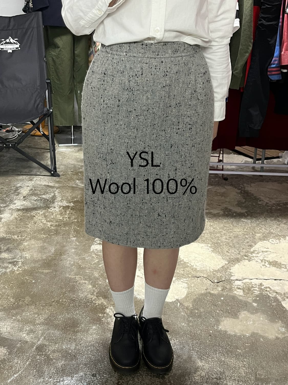 Yves Saint Laurent 입생로랑 보카시 울100% 스커트  상품이미지1