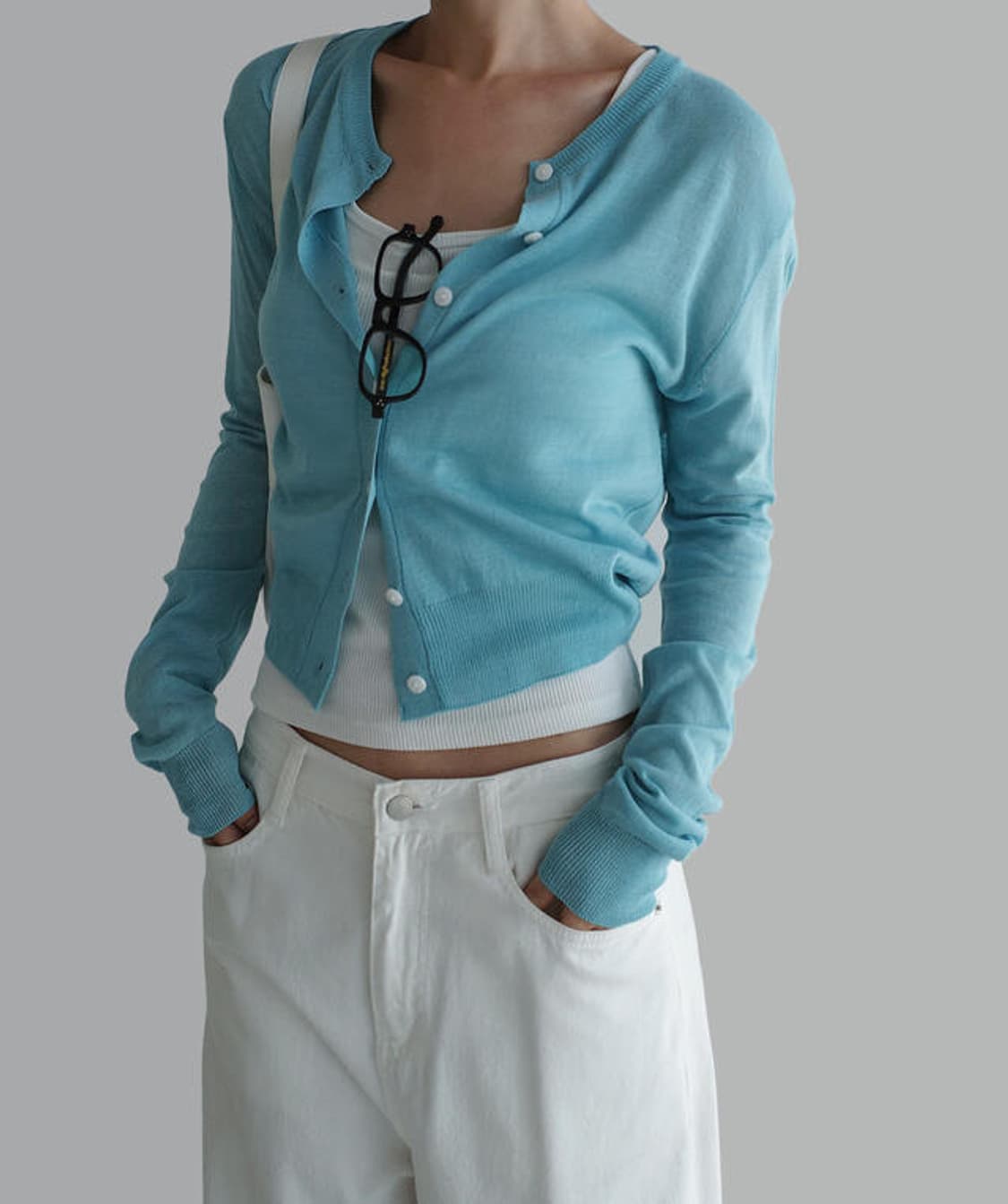 라룸 린넨가디건(소라) 새상품 상품이미지4