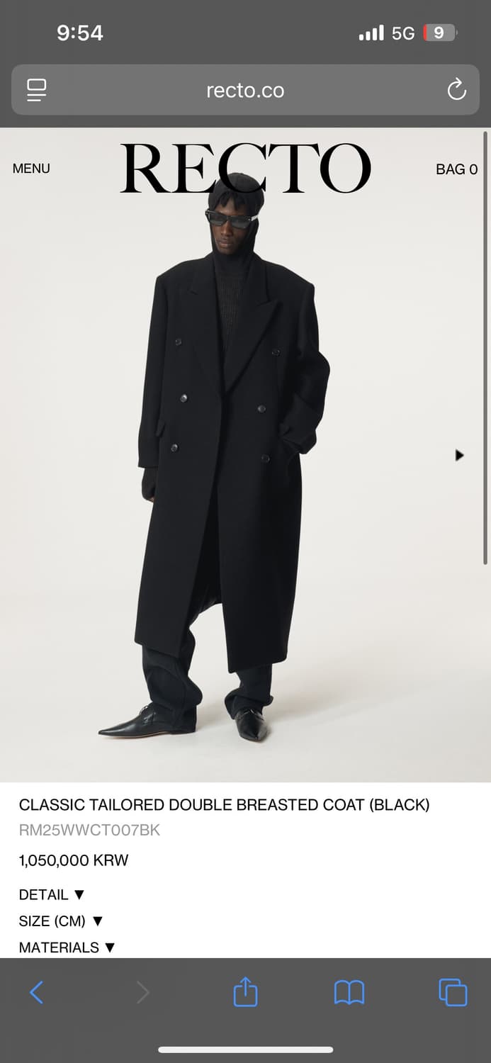 렉토 25fw 코트 상품이미지1