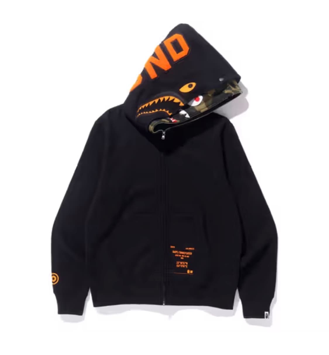 베이프 x 언디피티드 홍콩 한정판 샤크 후드 XL 상품이미지3