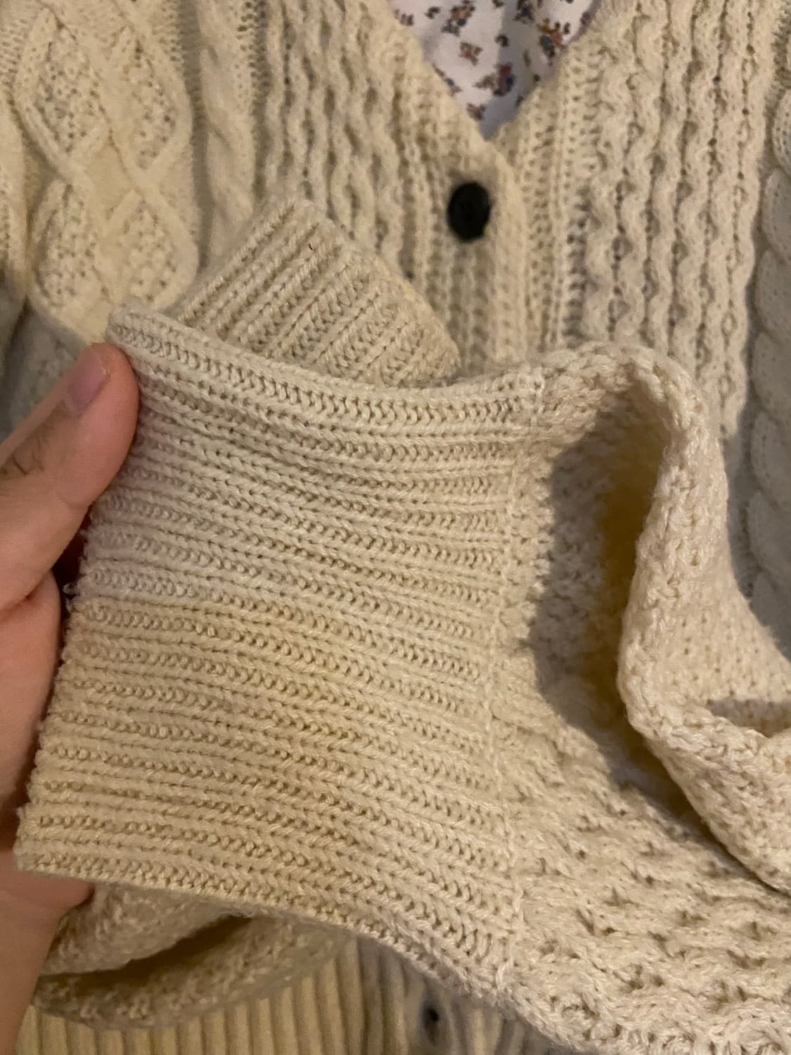 [세트] 빈티지 모리걸 꽈배기 니트가디건 잔꽃 목폴라 이너 상품이미지3