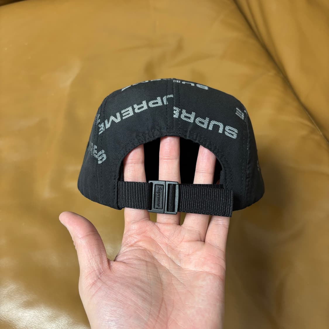 슈프림 캠프캡 모자 박스로고 자카드 블랙 상품이미지7