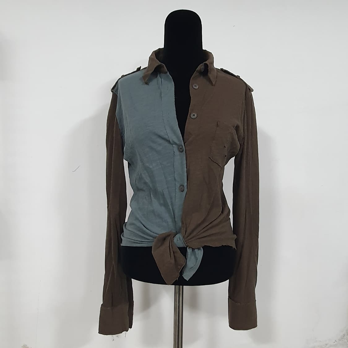 빈티지 그런지페어리 뮤트 컬러 y2k 밀란로랭 u라인 셔츠 탑 상품이미지1