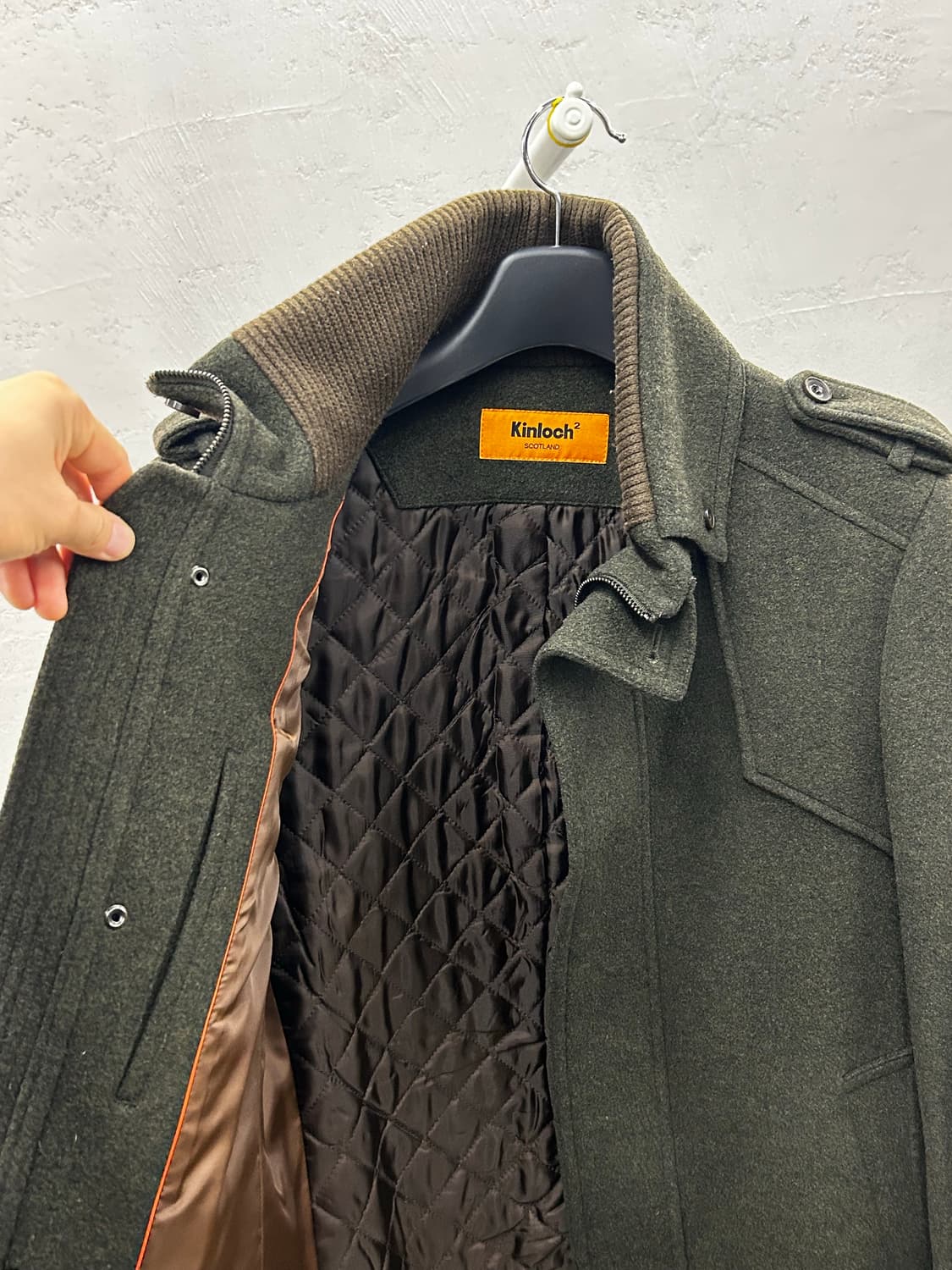 스코트랜드 킨록(Kinloch) 그린 롱 코트 상품이미지4