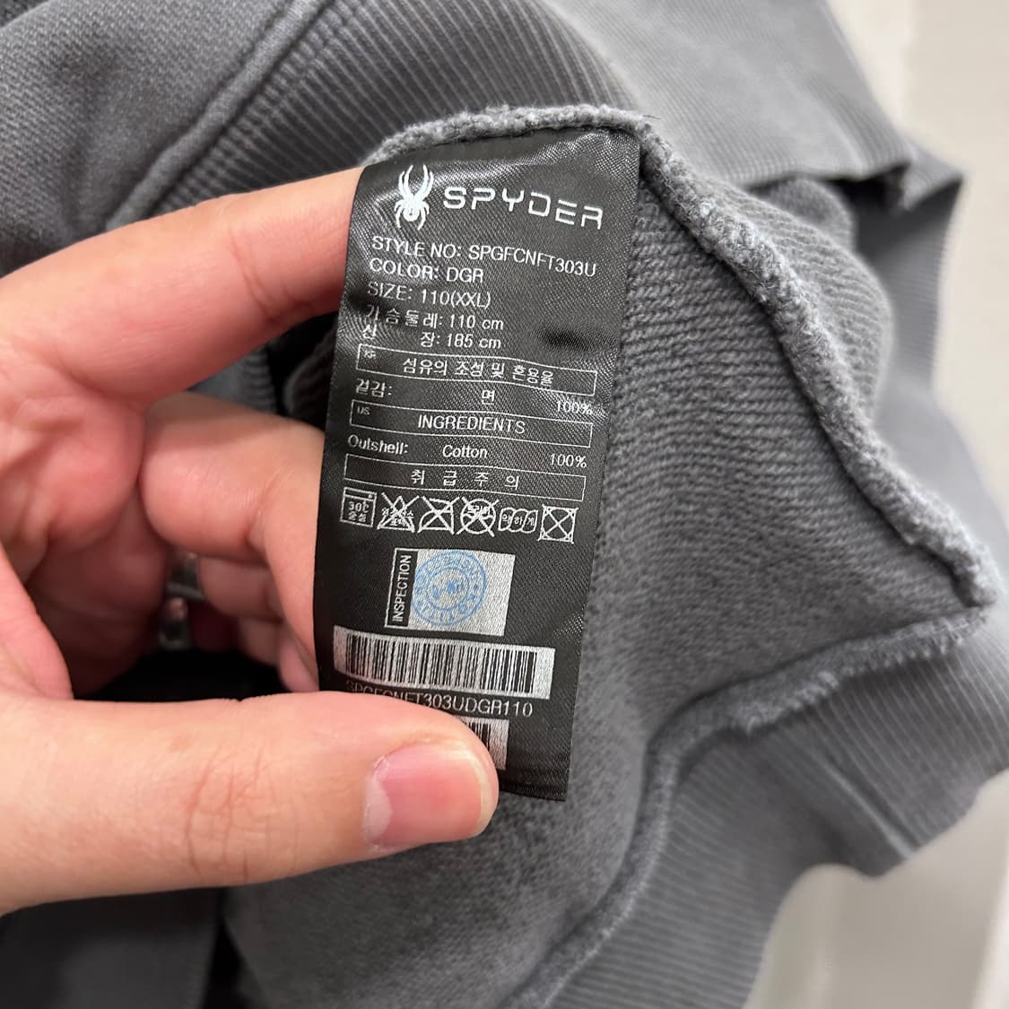 스파이더 가먼트 래글런 피그먼트 후드집업 상품이미지4