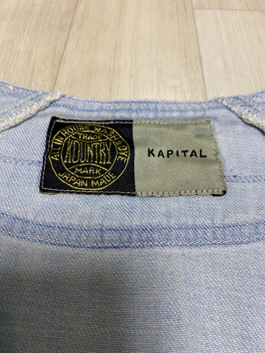[4] 캐피탈 데님 그레이트 컨트리 데미지드 베이스볼 셔츠 인디고 상품이미지4