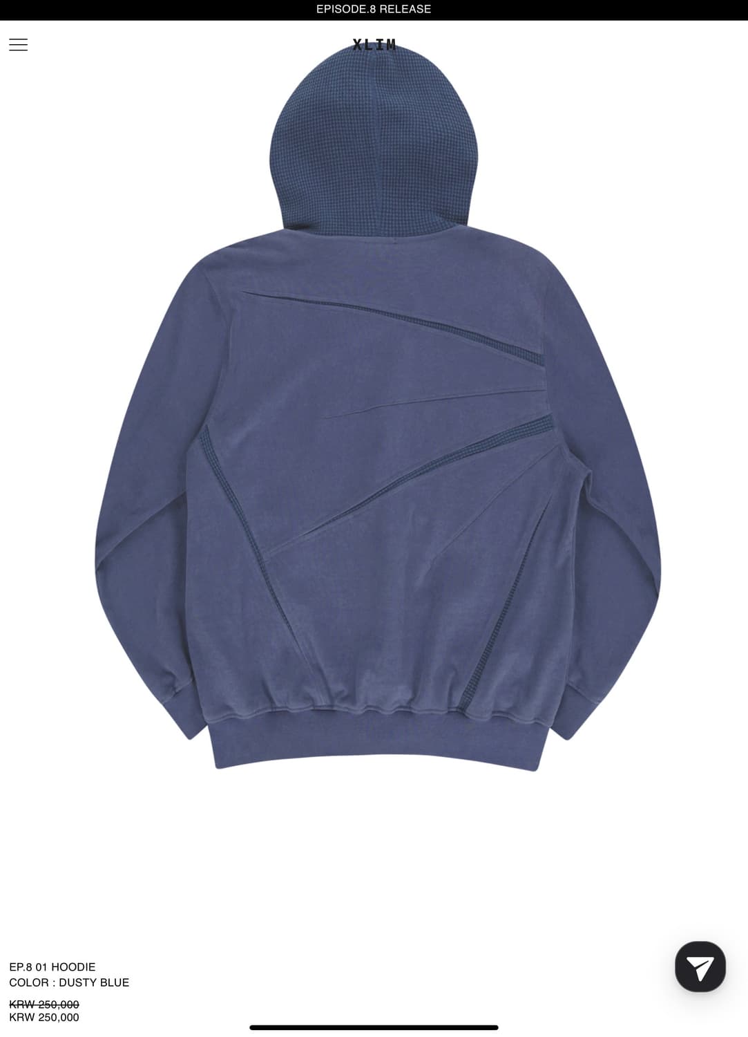 XLIM EP.8 01 HOODIE DUSTY BLUE 상품이미지3