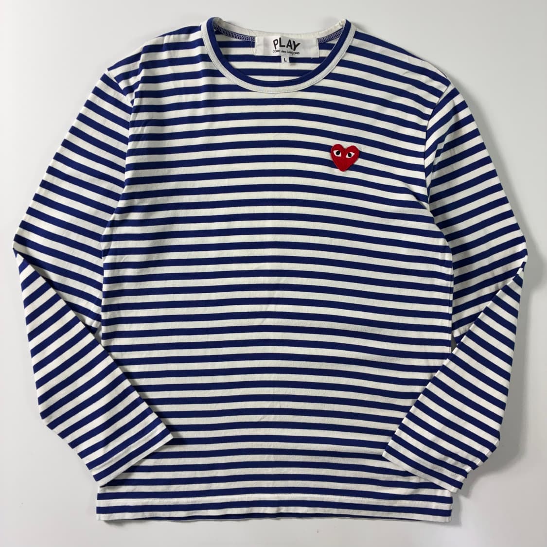 Comme Des Garcons 꼼데가르송 블루 레드와펜 보더티 상품이미지2