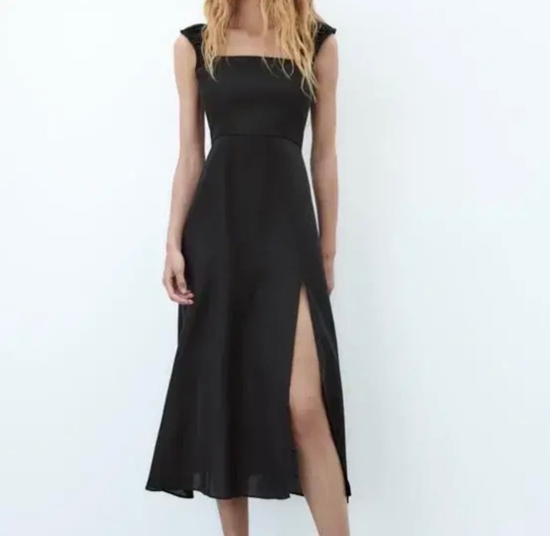 [ZARA] 자라 백 코르셋 리넨 롱 원피스 (S사이즈) 상품이미지3