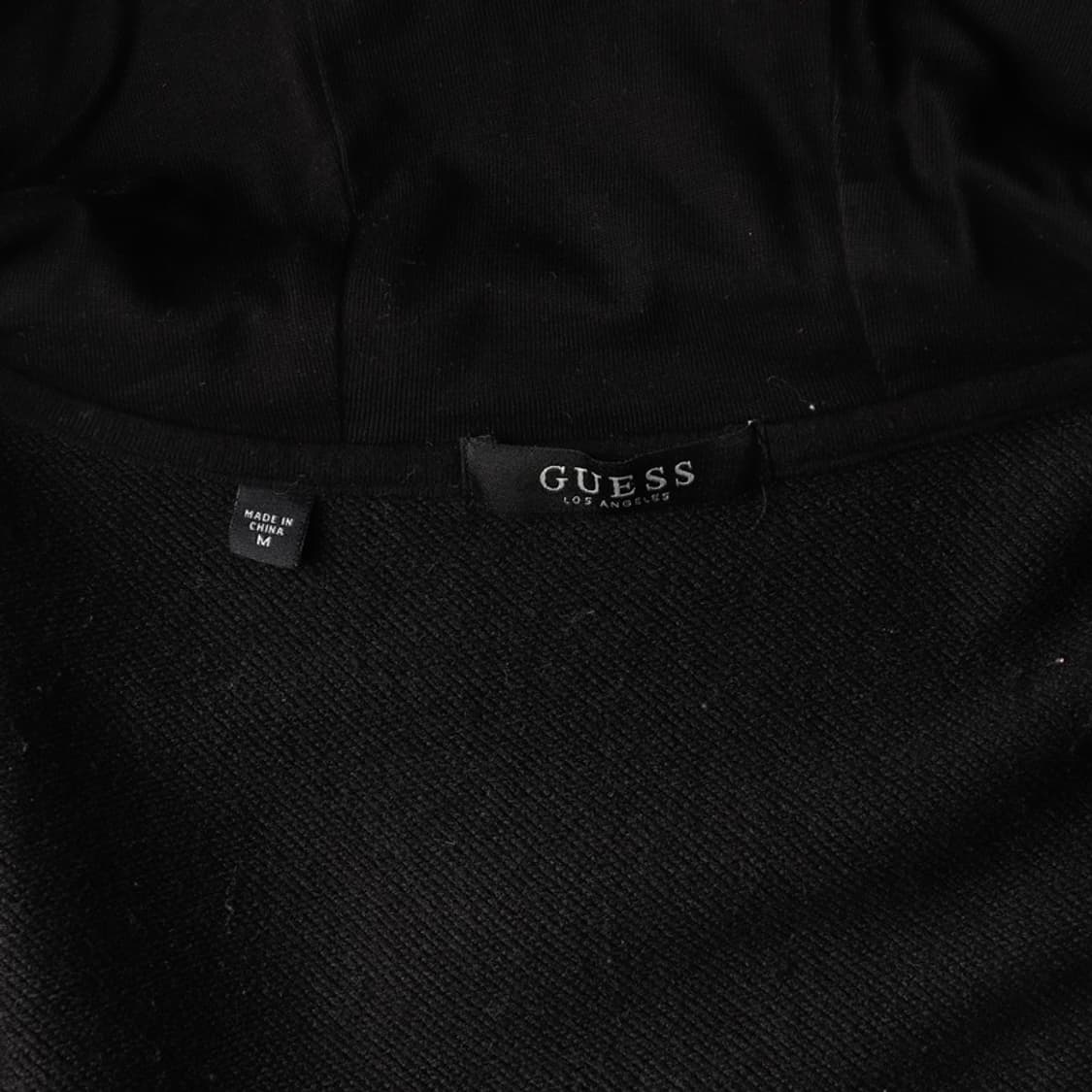 GUESS 블랙 삼각 실버 로고 후드집업 M 상품이미지5
