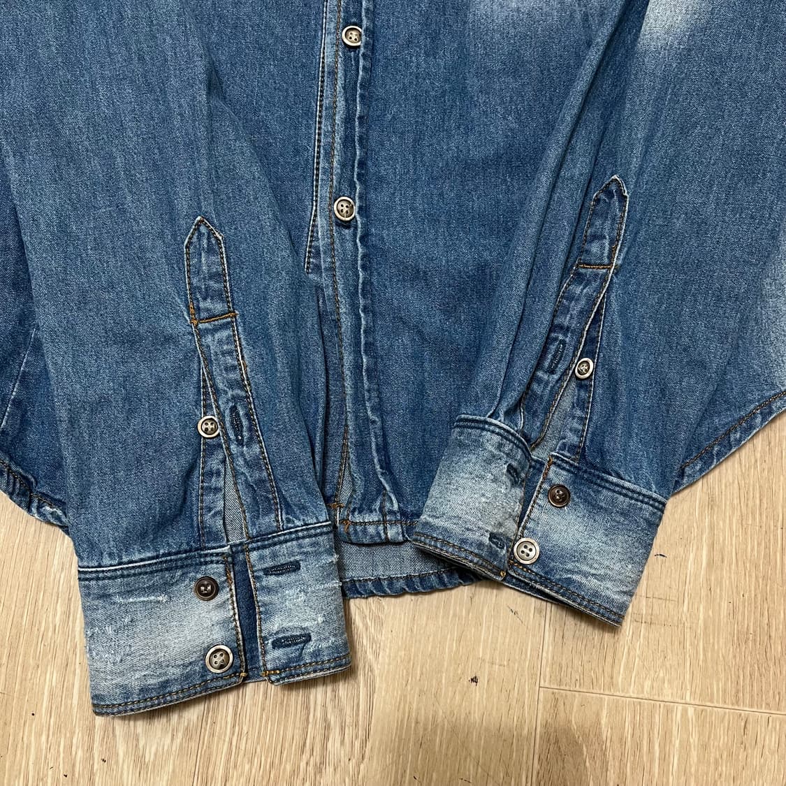 자라 ZARA MAN 슬림 핏 데님 셔츠 S(90) 상품이미지6