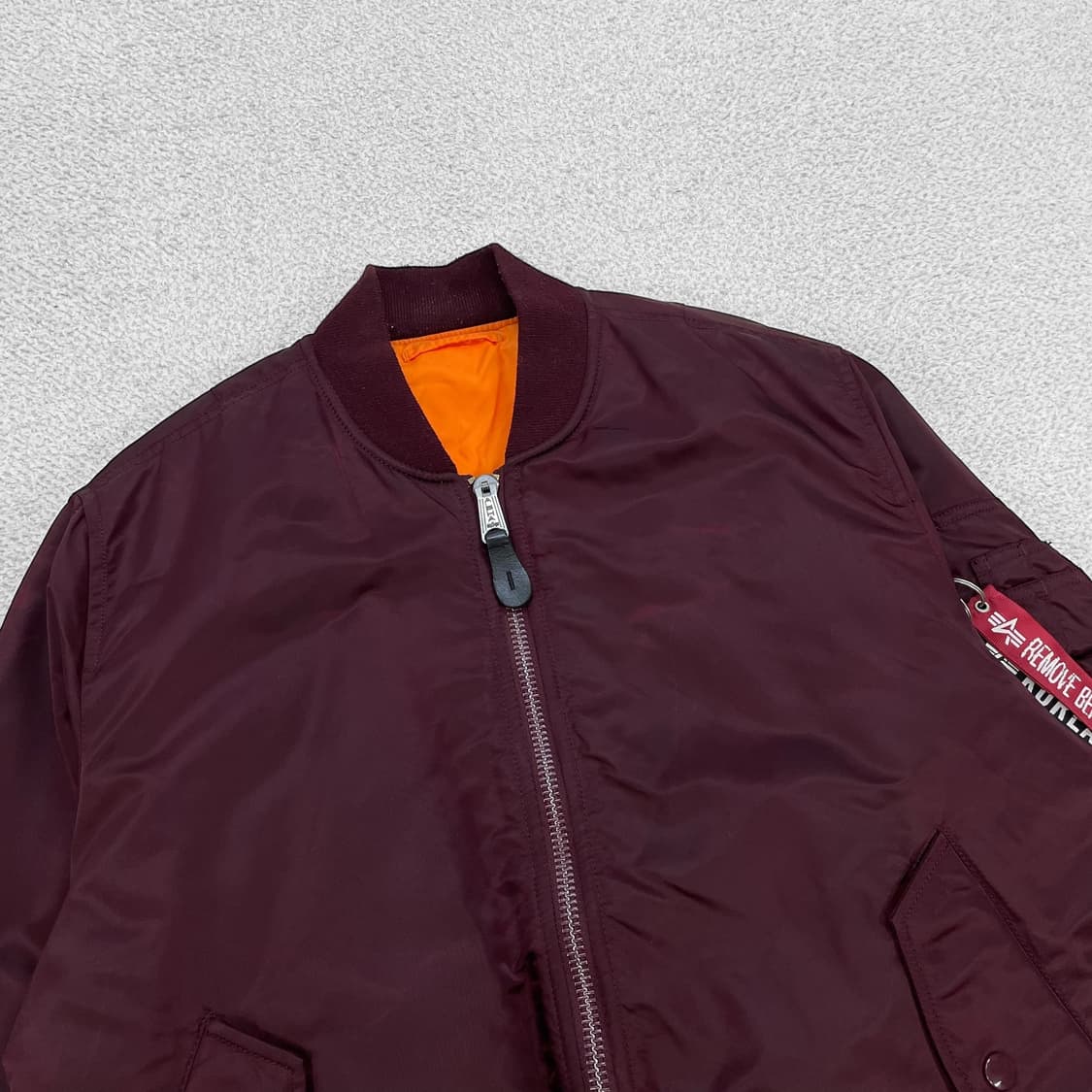 알파인더스트리 ma-1 플라이트 봄버 자켓 버건디 상품이미지2
