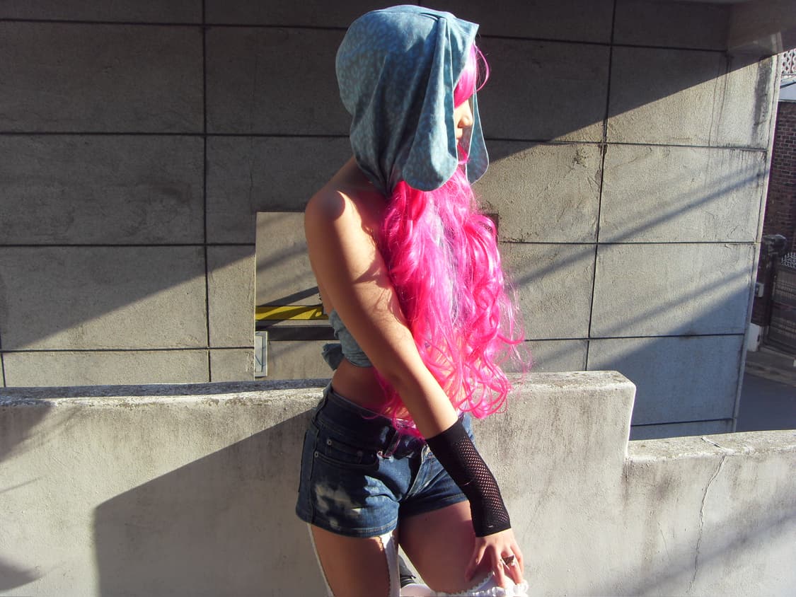 Bunny hoodie scarf (blue) 상품이미지2