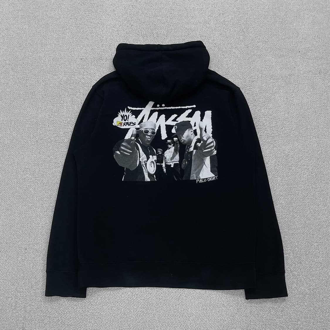 스투시 Stussy MTV raps 퍼블릭 애너미 후드티 블랙 상품이미지1