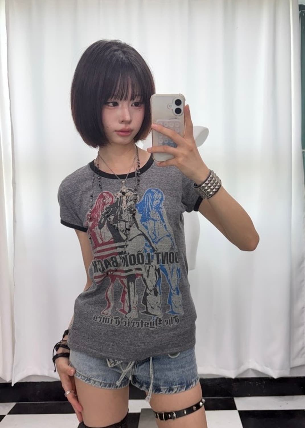 🎸Hysteric Glamour 그레이 프린팅 티셔츠🎸 상품이미지1
