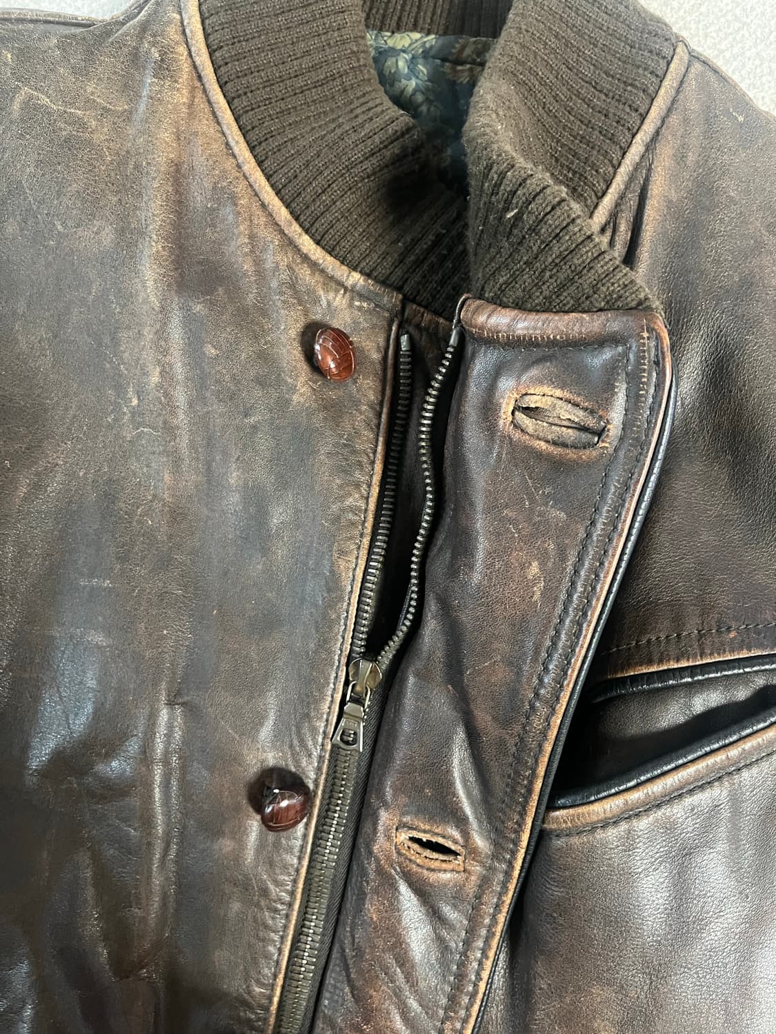 80s 휴고보스 카우하이드 레더자켓 상품이미지3