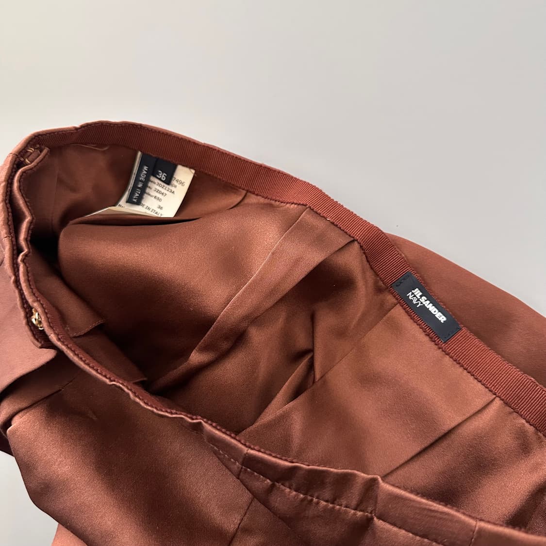 질샌더 jil sander navy 실크 미디스커트 상품이미지5