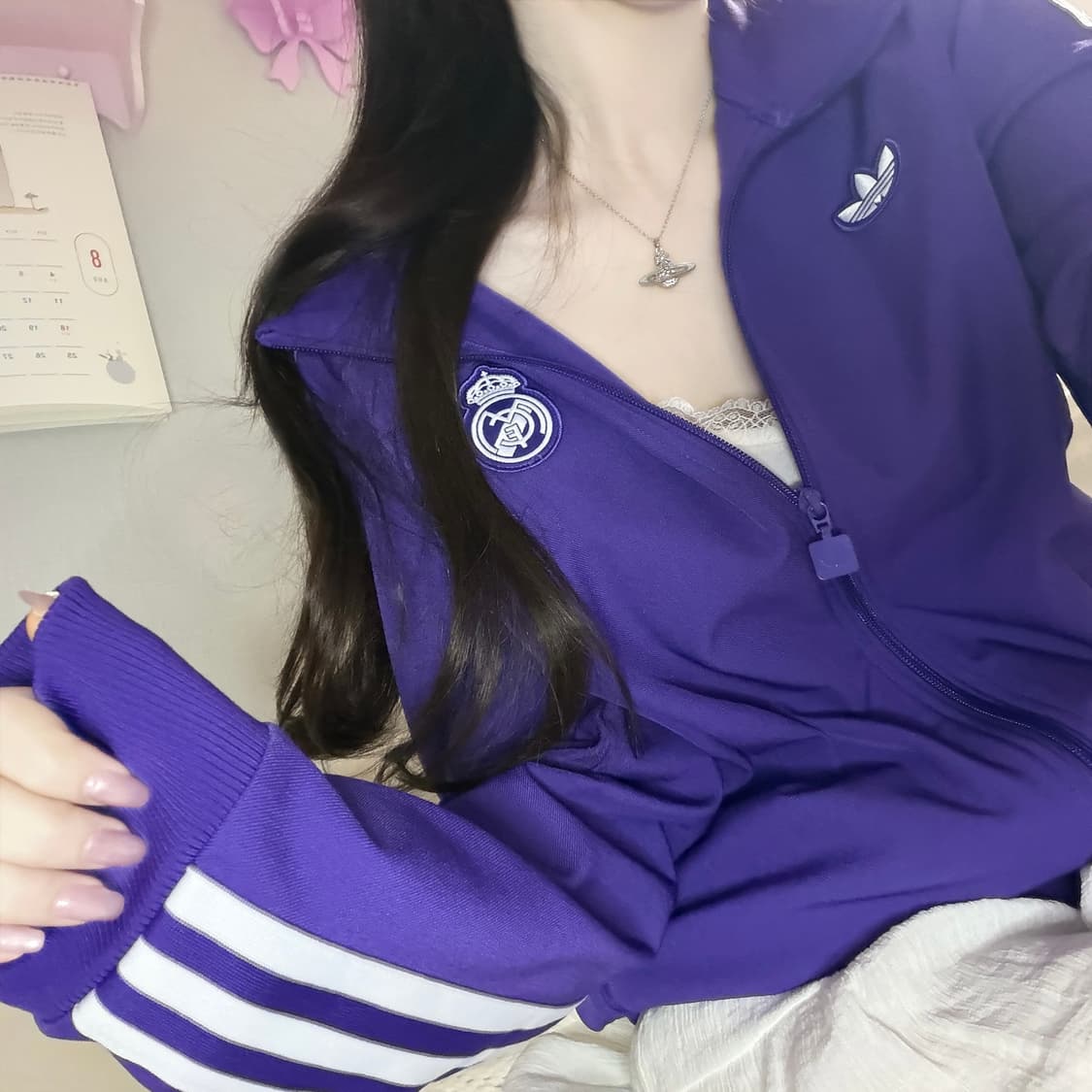 아디다스 레알 마드리드 퍼플 져지 m 상품이미지2