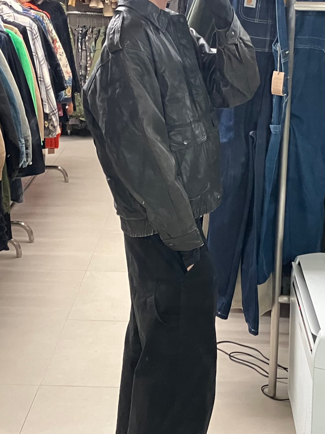 VTG 빈티지 양가죽 봄버 자켓 L 상품이미지9