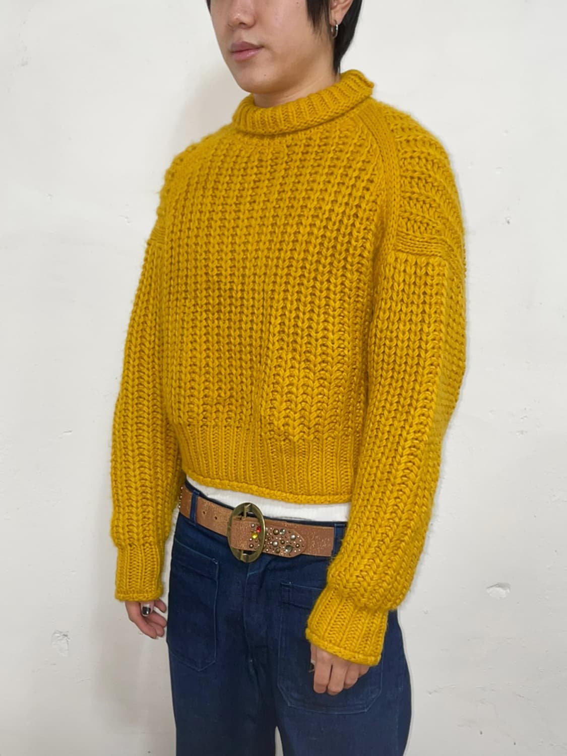 Yellow cropped turtleneck 상품이미지2