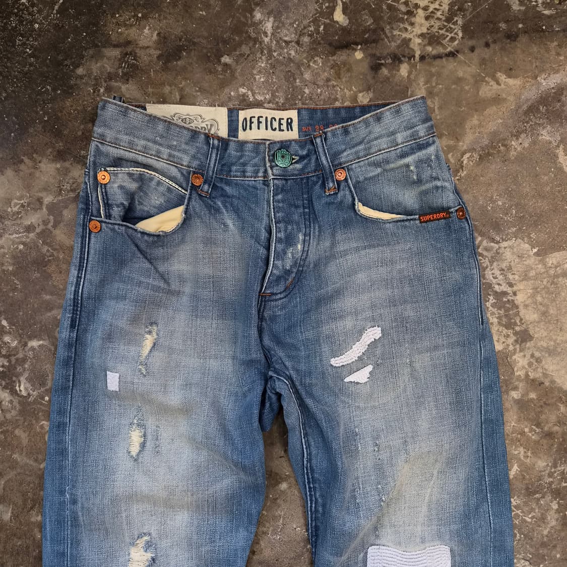 27) 수퍼드라이 데미지워싱 청바지 데님팬츠 슈퍼드라이 청바지 상품이미지2