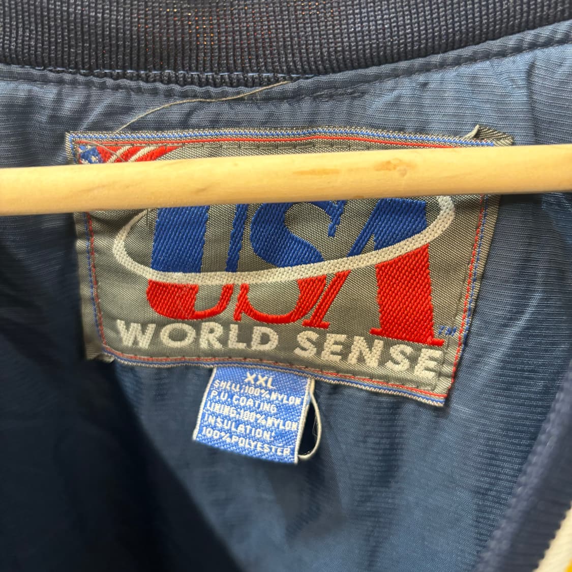 90s 올드스쿨 USA 월드센스 미시간 네이비 웜업 2XL 상품이미지6