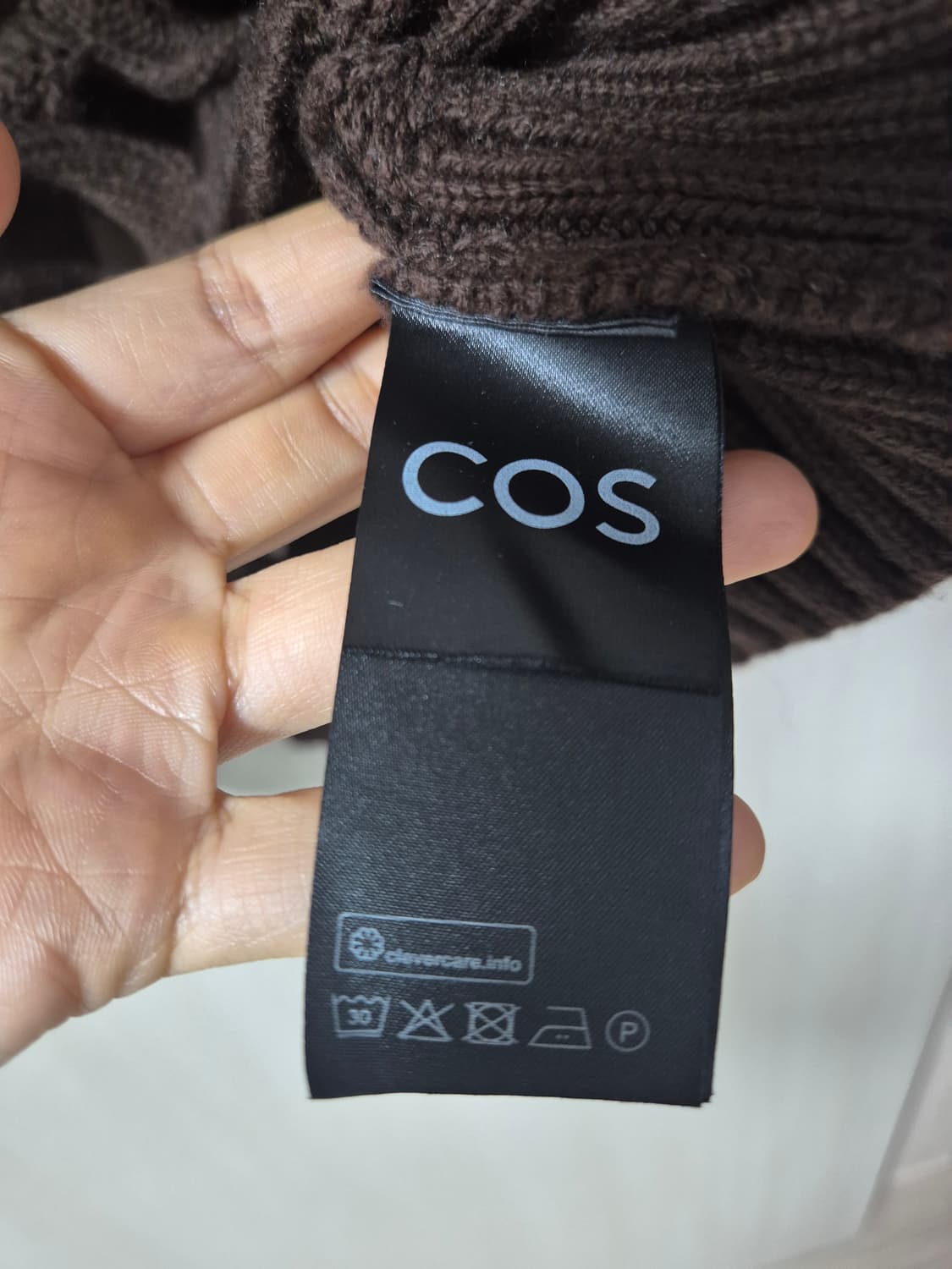 COS 브라운 니트 스웨터 케이블 패턴 울오버 XS 상품이미지6