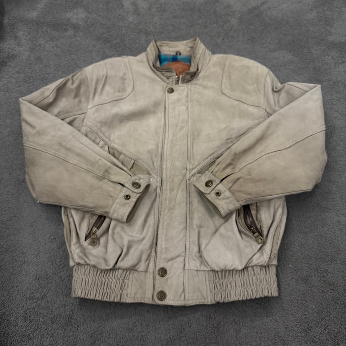 [ M ] 90s 빈티지 유러피안 쉐입 플라이트 보머 가죽 레더 자켓 상품이미지2