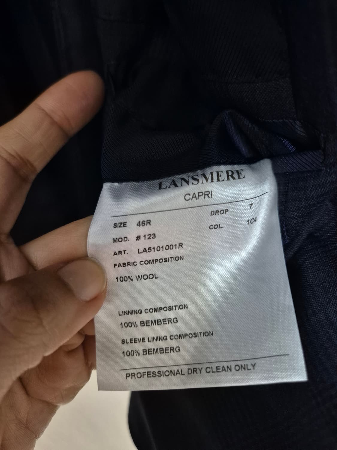 란스미어 블레이져 정장자켓 46R 삼성물산 남성 울자켓 상품이미지6