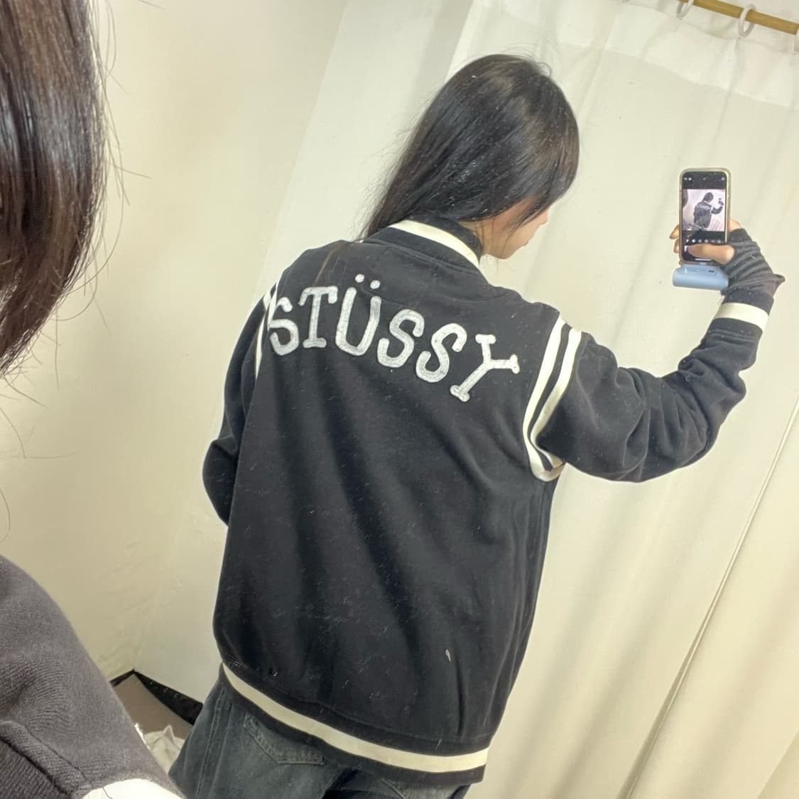 Stussy Skull Embroidery Varsity Jacket   상품이미지3